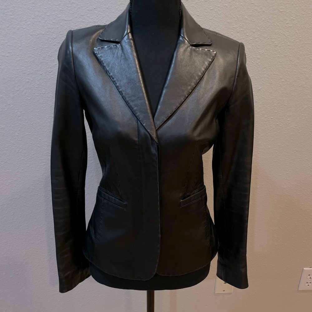 Black leather jacket